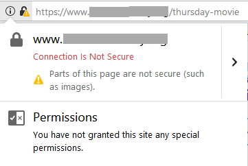 Firefox mixed content with padlock warning