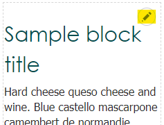 Blocks displayed on a site now have a pencil icon for editing