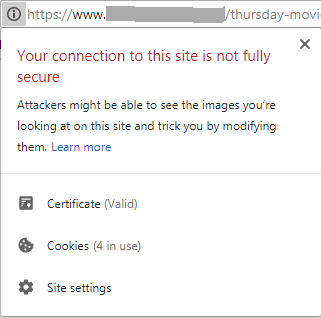 Chrome mixed content warning