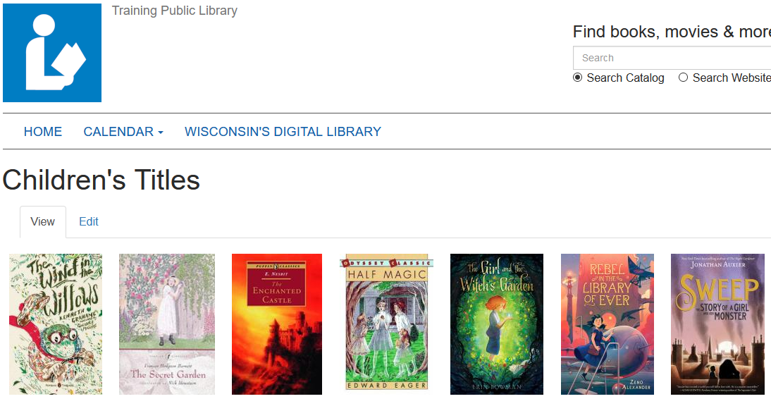 Screenshot showing a row of book covers