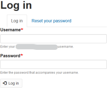Log in with username and password